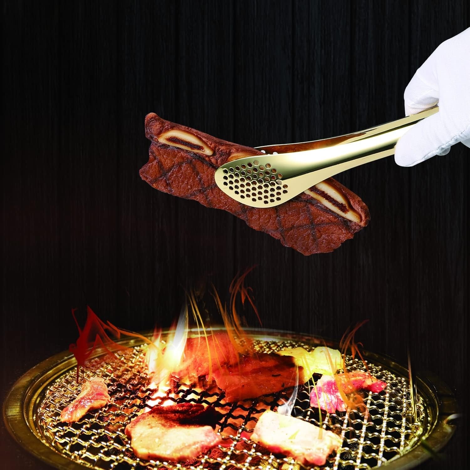 Stainless Steel Mini Food Serving Tong Clip Home