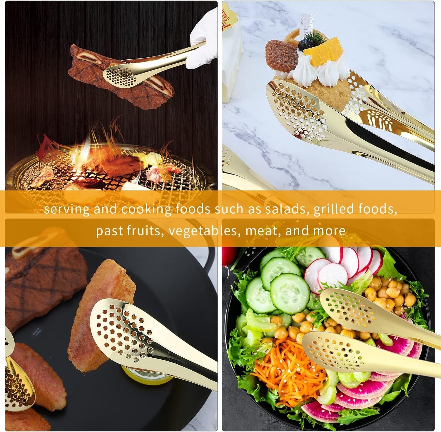 Stainless Steel Mini Food Serving Tong Clip Home